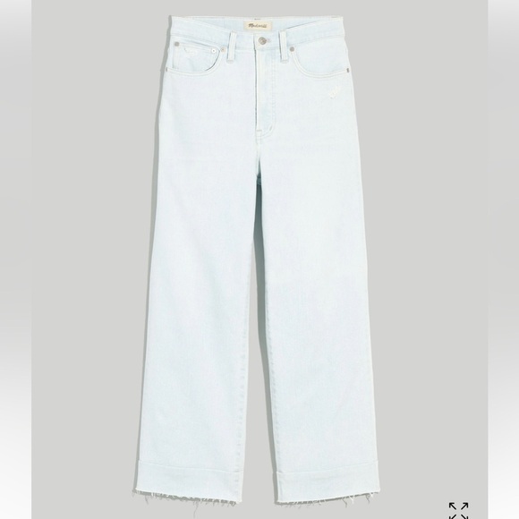 Madewell Perfect Vintage Wide-Leg Crop Jeans Bosworth Wash Size 29 T1 - Picture 1 of 11